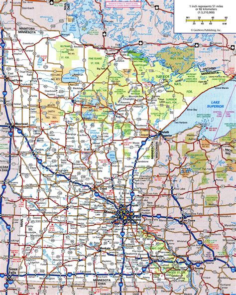 large map of minnesota|Large detailed map of Minnesota state with roads and .
